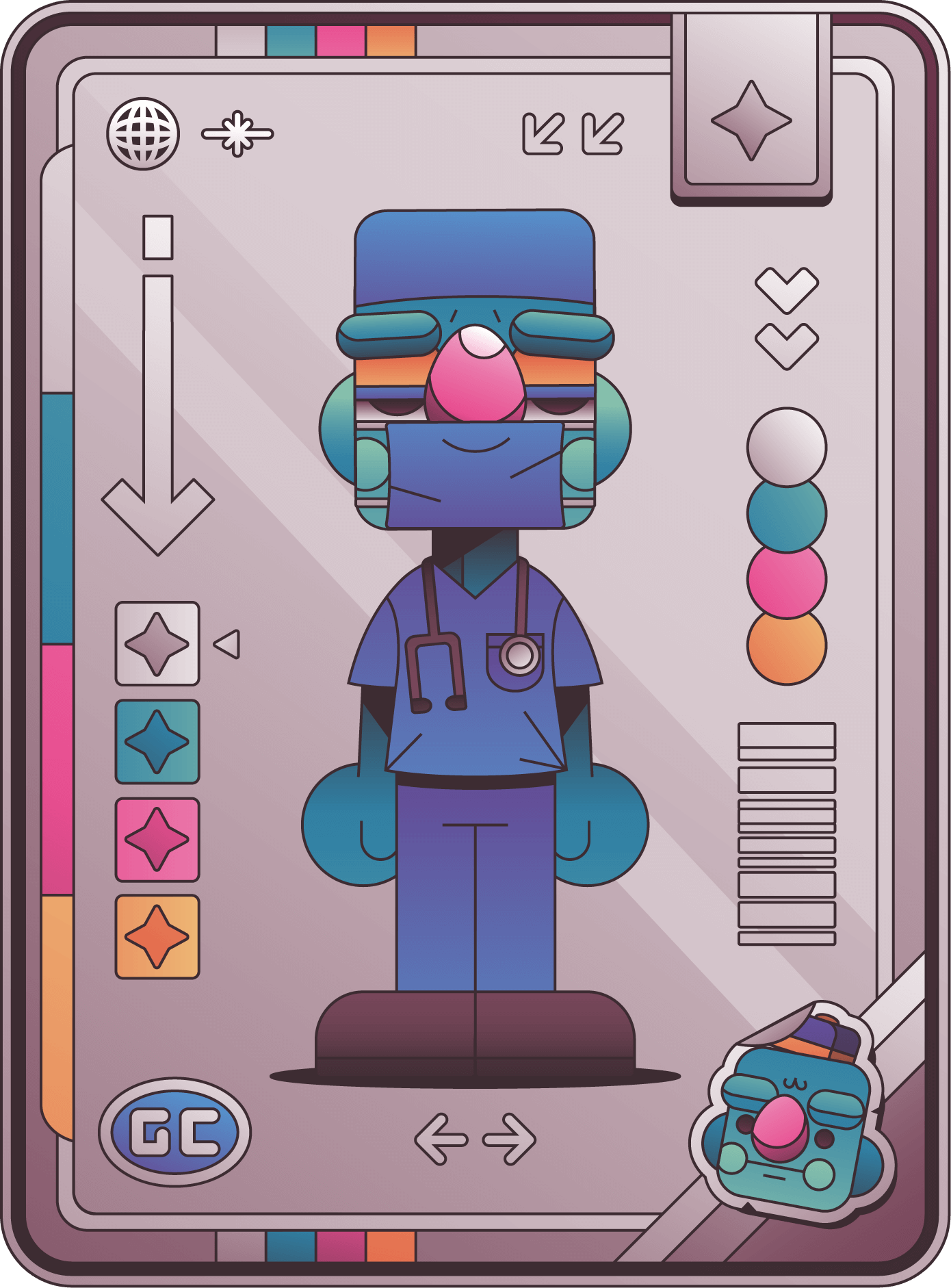 Gurt Card 02: Gurt wearing blue scrubs and mask