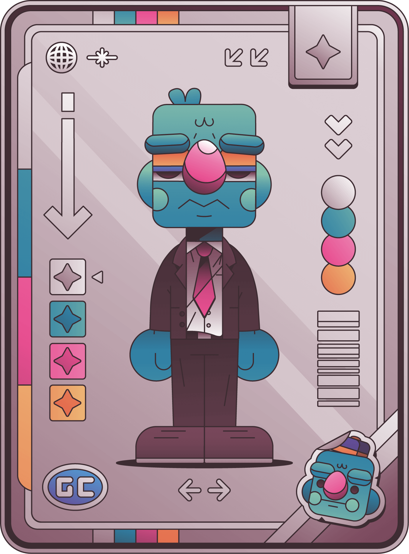 Gurt Card 03: Gurt wearing brown suit and tie